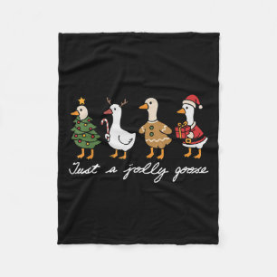 Just A Jolly Goose Santa Squad Funny Christmas Xma Fleecedecke