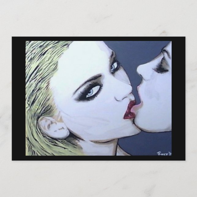 ‘Just a Kiss’ Painting on a Small-Scale Print  Einladung (Vorderseite)