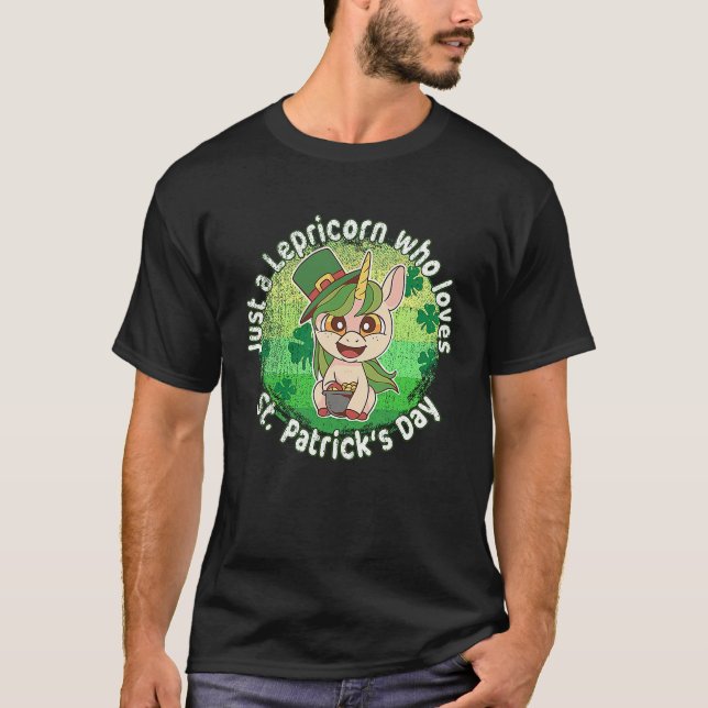 Just A Lepricorn St Patricks Day Retro Sunset Unic T-Shirt (Vorderseite)