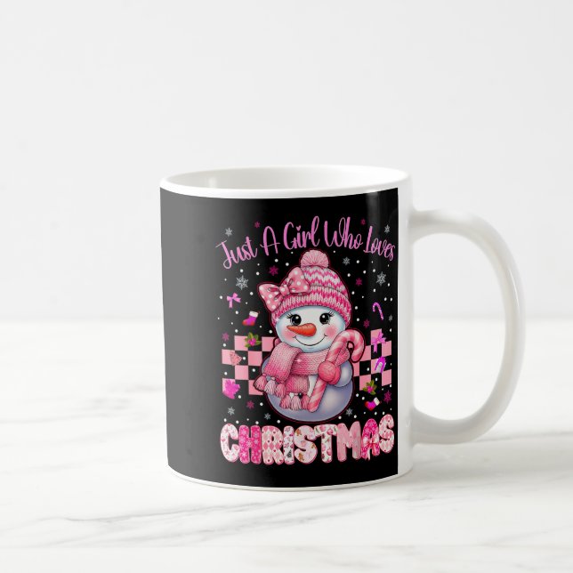 Just A Little Girl Who Loves Christmas Nk Snowman  Kaffeetasse (Rechts)