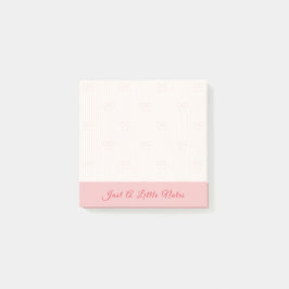 Just A Little Note Pink Bow Watermark Post-it Klebezettel
