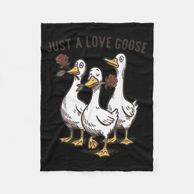 Just A Love Goose Funny Goose Happy Valentine’s Da Fleecedecke (Vorderseite)