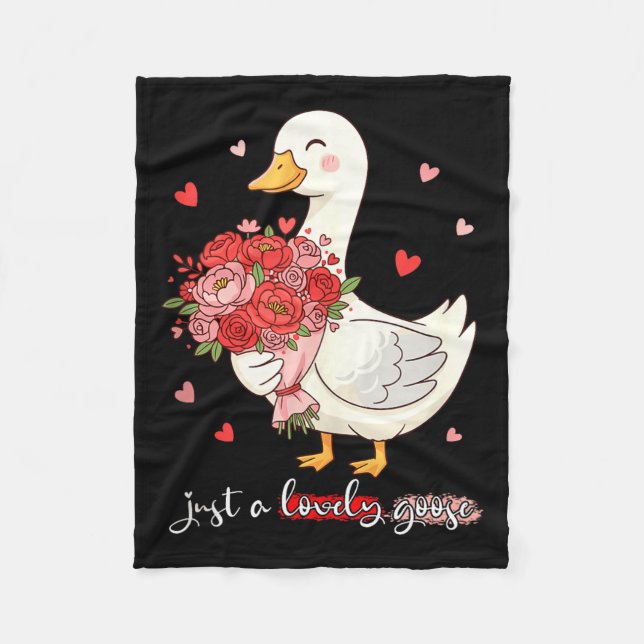 Just A Lovely Goose Bouquet Roses Floral Valentine Fleecedecke (Vorderseite)
