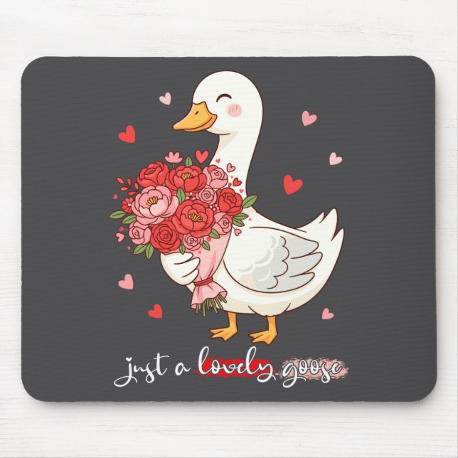 Just A Lovely Goose Bouquet Roses Floral Valentine Mousepad (Vorne)
