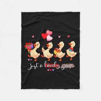 Just A Lovely Goose Cute Silly Animal Squad Valent Fleecedecke