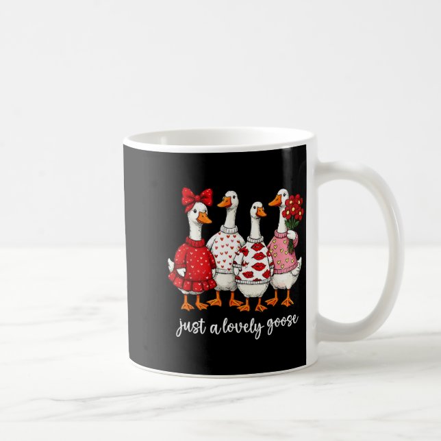 Just A Lovely Goose Cute Silly Goose Valentine's D Kaffeetasse (Rechts)