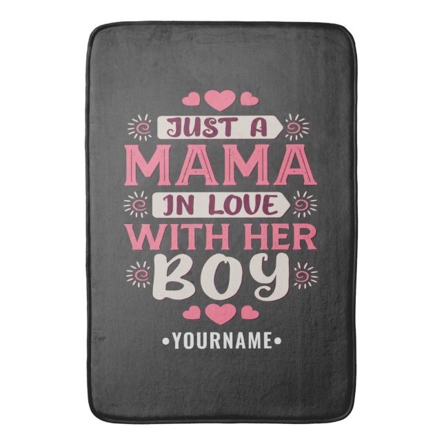 Just a Mama in Love with Her Boy Badematte (Vorderseite Vertikal)