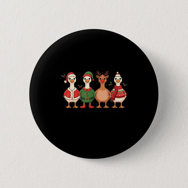 Just A Merry Goose Christmas Funny Holiday Farm An Button (Vorderseite)