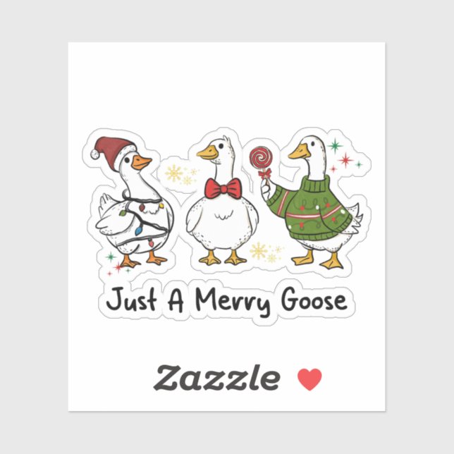 Just A Merry Goose Festive Holiday Design Aufkleber (Blatt)