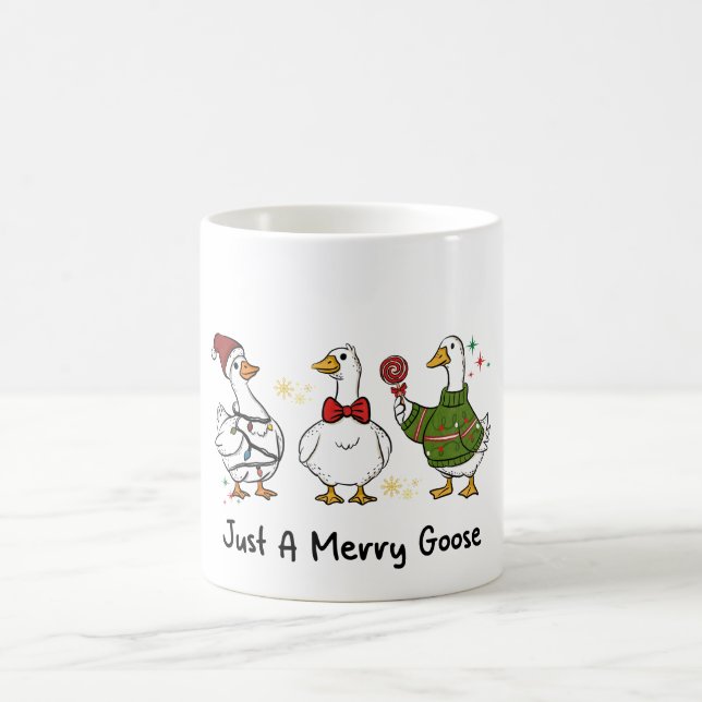 Just A Merry Goose Festive Holiday Design Kaffeetasse (Mittel)