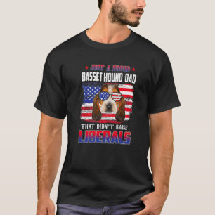 Just A Proud Basset Hound Dad Merica Dog 4Th Of Ju T-Shirt