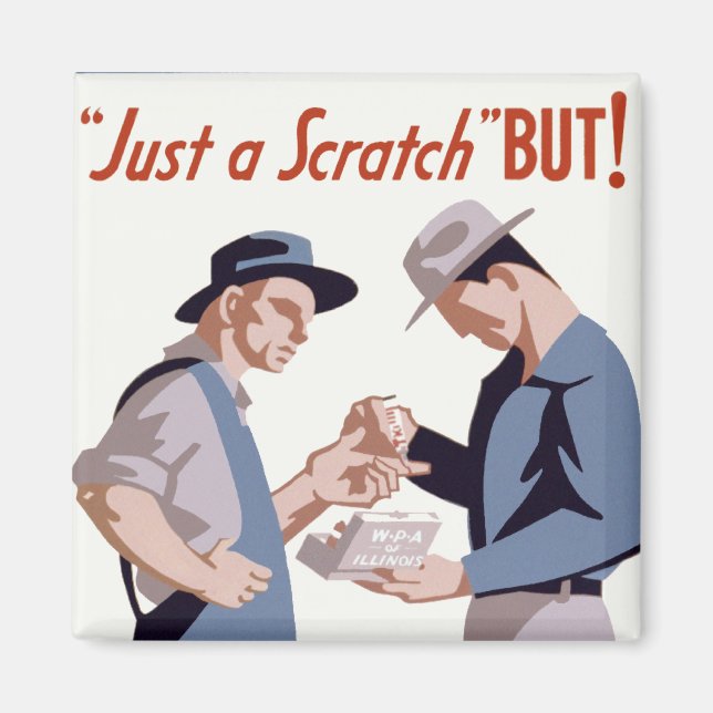 "Just a Scratch" Erste Hilfe Poster Magnet (Vorne)