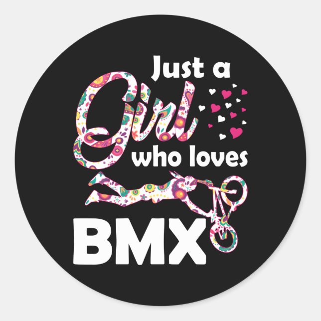 Just A Who Liebe Bmx Bmx Biker Runder Aufkleber (Vorderseite)
