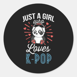Just A Who Lieben K-Pop Panda Kpop Merchandise Runder Aufkleber