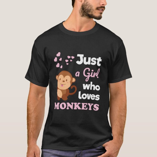 Just A Who Loves Monkeys Monkey T-Shirt (Vorderseite)