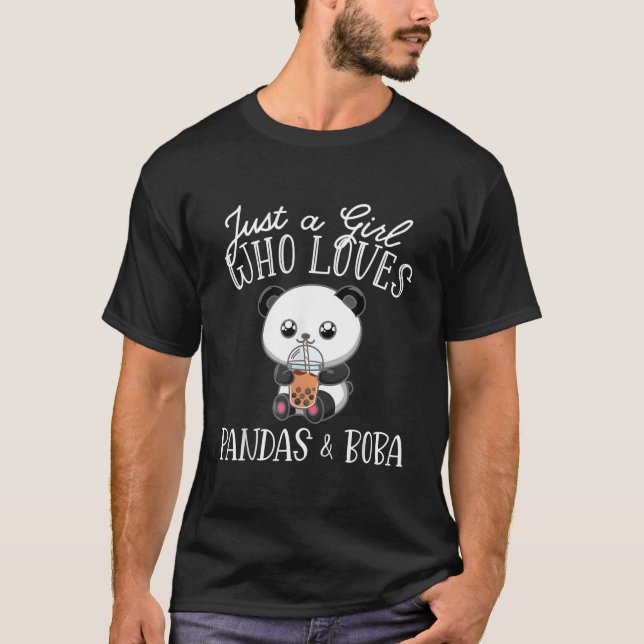 Just A Who Loves Pandas Boba Tea Bubble Tea Kawaii T-Shirt (Vorderseite)