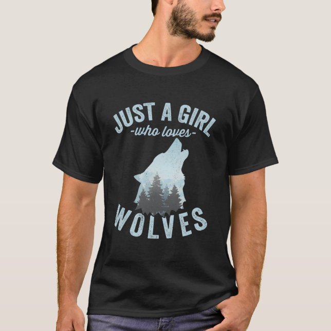 Just A Who Loves Wolves Wolf And T-Shirt (Vorderseite)