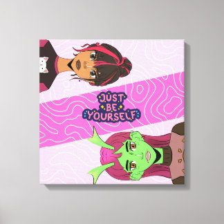 Just Be Yourself – Inclusive and Fun Character Art Leinwanddruck