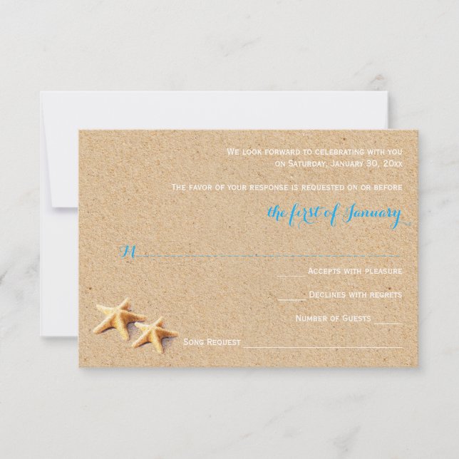 Just Beachy Wedding RSVP Template (Vorderseite)