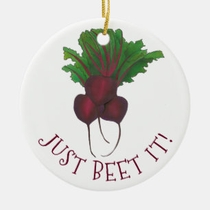Just Beet (Beat) Es Funny Red Beets Garden Veggie Keramikornament