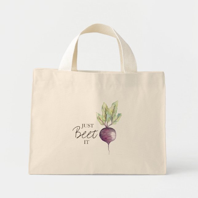 Just Beet It Watercolor Bag Mini Stoffbeutel (Vorne)