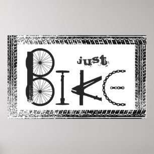 "Just Bike" Graffiti aus Fahrradteilen & Reißspure Poster