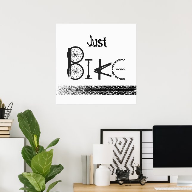 "Just Bike" Graffiti from Bike Parts & Tire Tracks Poster (Heimbüro)