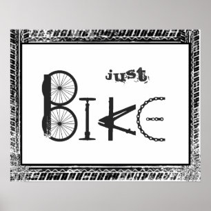 "Just Bike" Graffiti von Bike Parts & Tire Tracks Poster