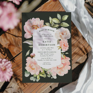 Just Blush Baby in Bloom Florale Babyparty-Einladu Einladung