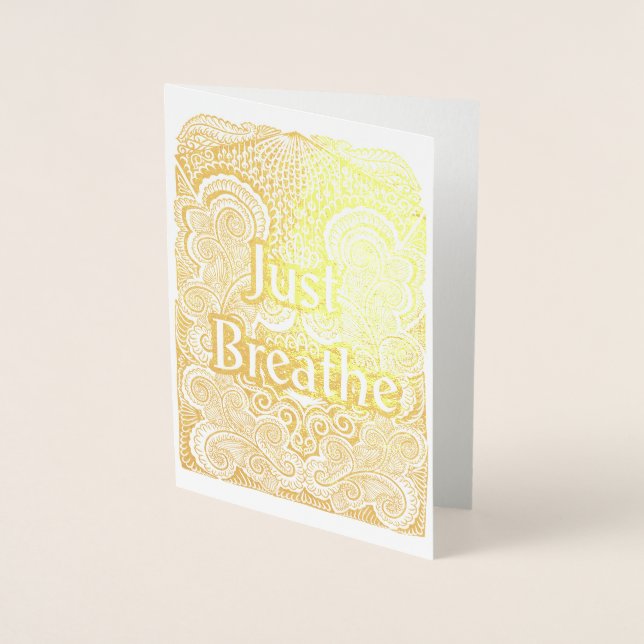 Just Breathe - Calming Mandala Inspiriert Folienkarte (Vorderseite)