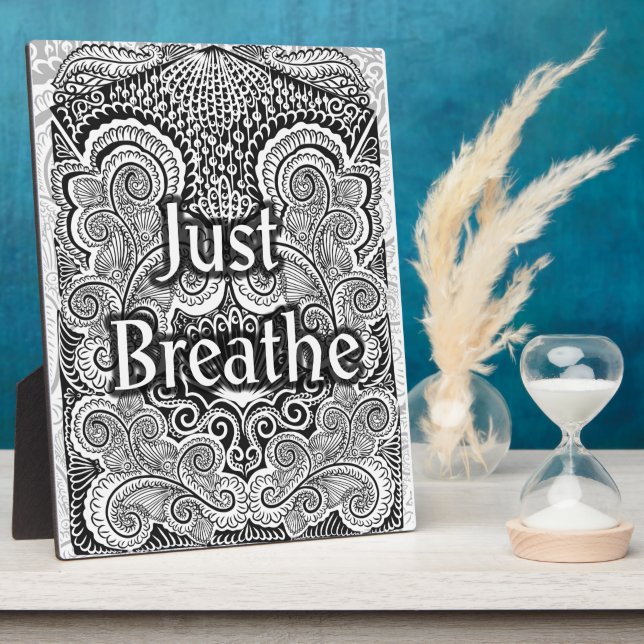 Just Breathe - Calming Mandala Inspiriert Fotoplatte (Seite)