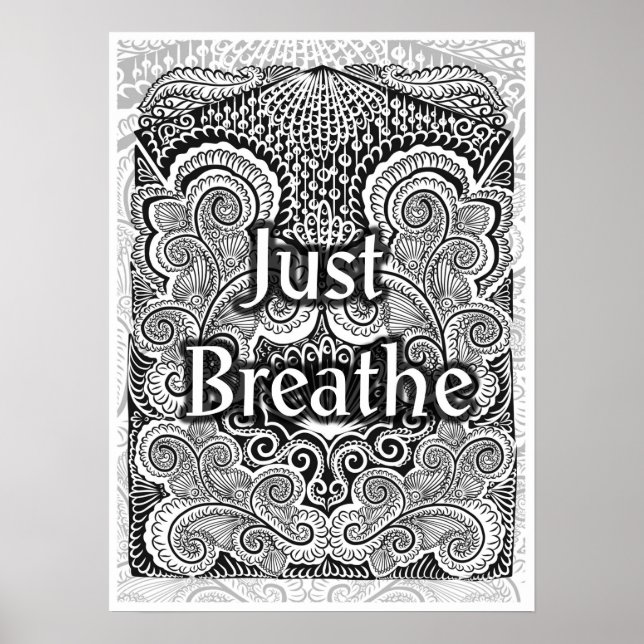 Just Breathe - Calming Mandala Inspiriert Poster (Vorne)