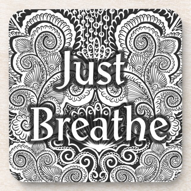 Just Breathe - Calming Mandala Inspiriert Untersetzer (Vorderseite)