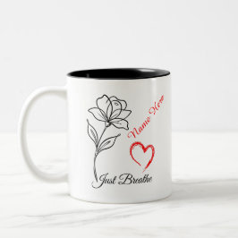 Just Breathe Personalized Zweifarbige Tasse
