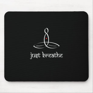 Just Breathe - White Sanskrit Style Mousepad