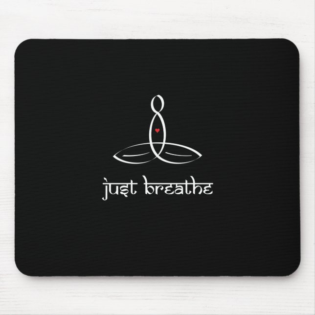 Just Breathe - White Sanskrit Style Mousepad (Vorne)