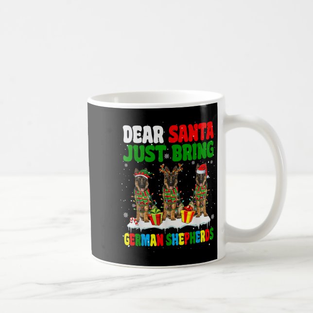 Just Bring German Shepherds Xmas Three Santa Reind Kaffeetasse (Rechts)