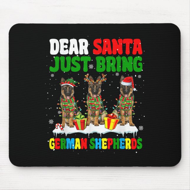 Just Bring German Shepherds Xmas Three Santa Reind Mousepad (Vorne)