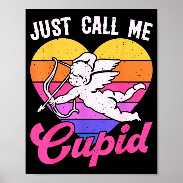 Just Call Me Cud Valentine Cute Arrow Heart Couple Poster (Vorne)