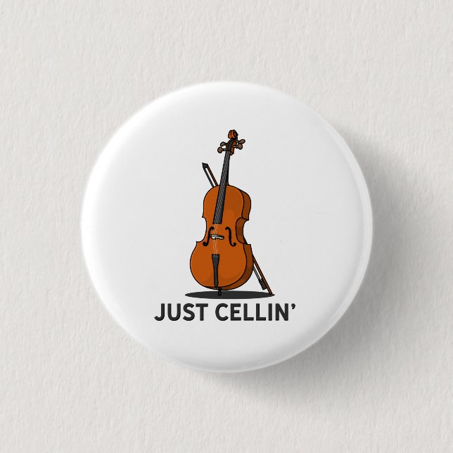 Just Cellin Cellist Performance Music Cello Button (Vorderseite)