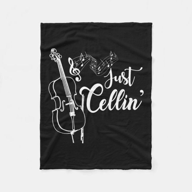 Just Cellin Funny Cellist Musician Gift Cello Fleecedecke (Vorderseite)