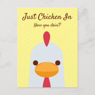 Just Chicken in Funny Hello Postcard Postkarte