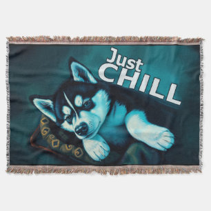 Just Chill Husky Puppy Decke