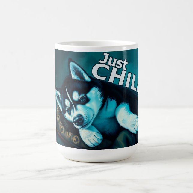 Just Chill Husky Puppy Kaffeetasse (Mittel)