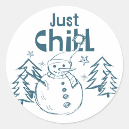 Just Chill Playful Christmas Runder Aufkleber