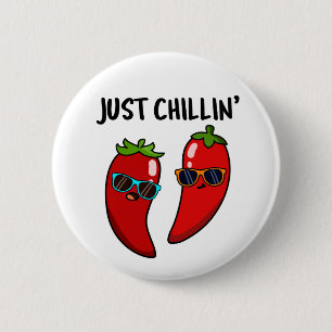 Just Chillin Funny Chili Paprikaschoten Puff Button