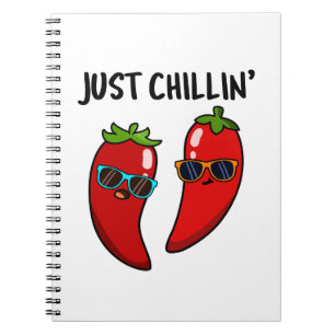 Just Chillin Funny Red Hot Chili Paprikaschoten Pu Notizblock