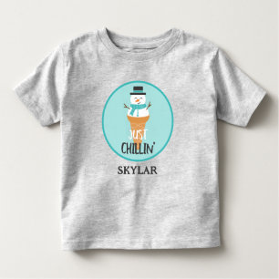 Just Chillin Funny Snowman Snow Cone Winter Kleinkind T-shirt
