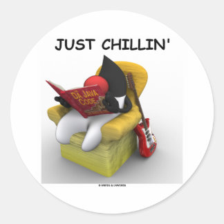 Just Chillin' (Java Duke Mascot Character) Runder Aufkleber