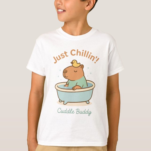 Just Chillin' - Niedliches Capybara in Bathtub wit T-Shirt (Vorderseite)